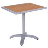 Aluminum Faux Teak Look Patio Table Set with Base