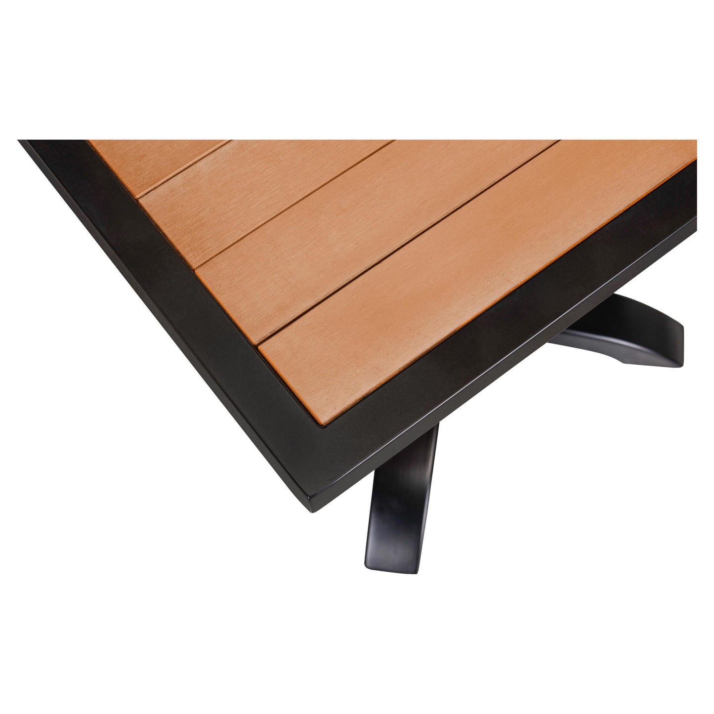 Metro Outdoor Bar Table in Black Finish with and Natural Faux Teak19b9f9551b31f81ac
