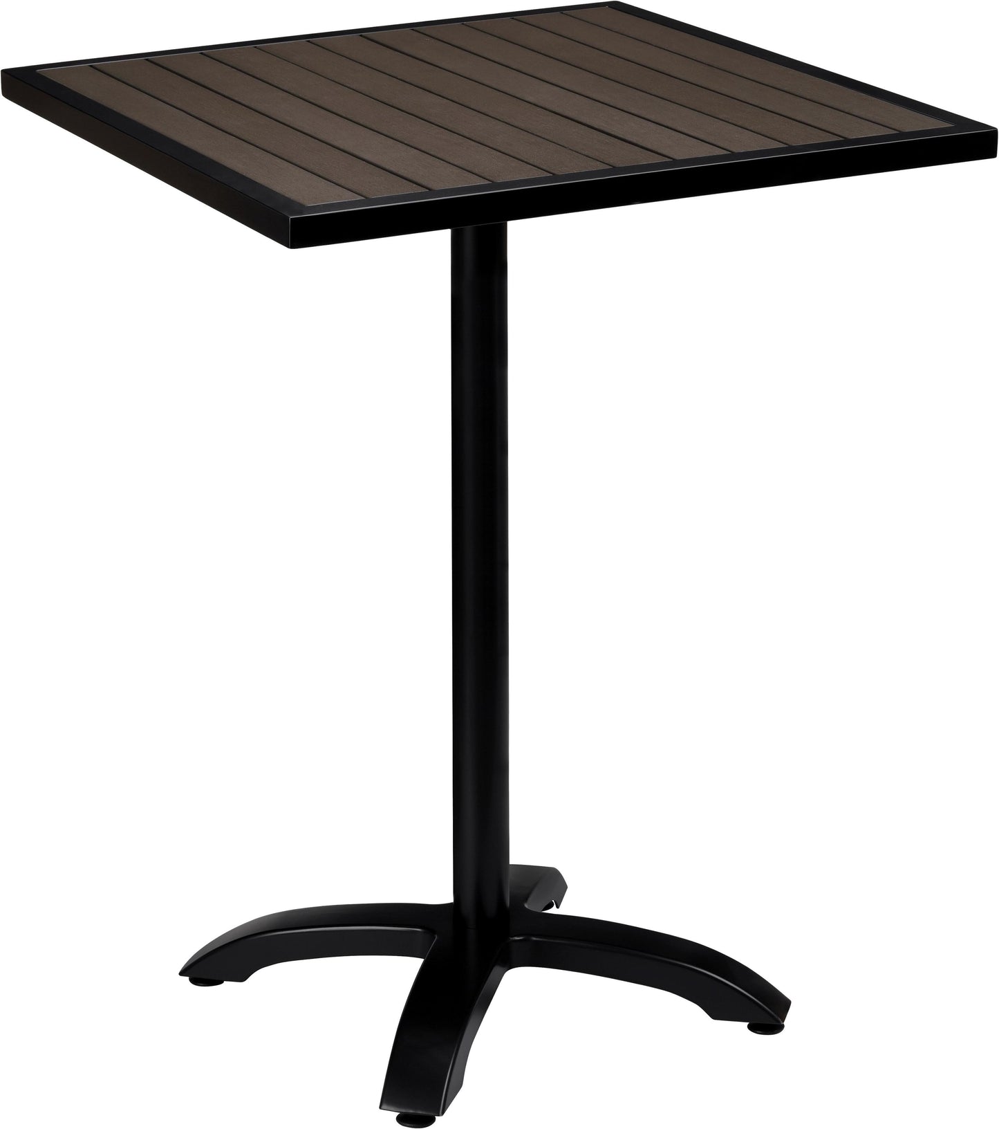 Metro Outdoor Bar Table in Black Finish with and Dark Walnut Faux Teak19b9fa75fc348e22ea