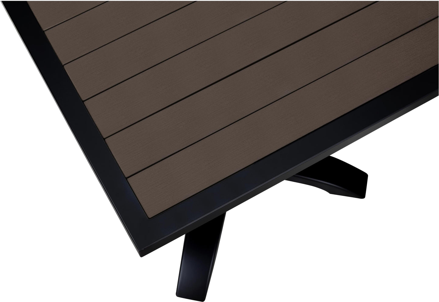 Metro Outdoor Bar Table in Black Finish with and Dark Walnut Faux Teak19b9fa75fc3102bcb6