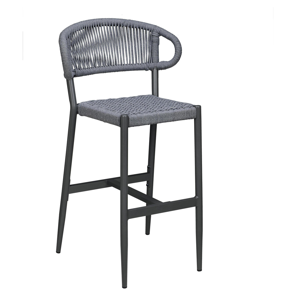 Nassau Aluminum Outdoor Bar Stool in Slate Gray Rope – Restaurant ...
