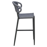 Marina Aluminum Outdoor Bar Stool in Slate Gray Rope19b9e8d94373126a1f