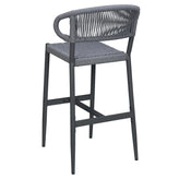 Marina Aluminum Outdoor Bar Stool in Slate Gray Rope19b9e8d94375fd5dfb