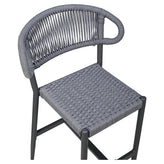 Marina Aluminum Outdoor Bar Stool in Slate Gray Rope19b9e8d943711df2c1