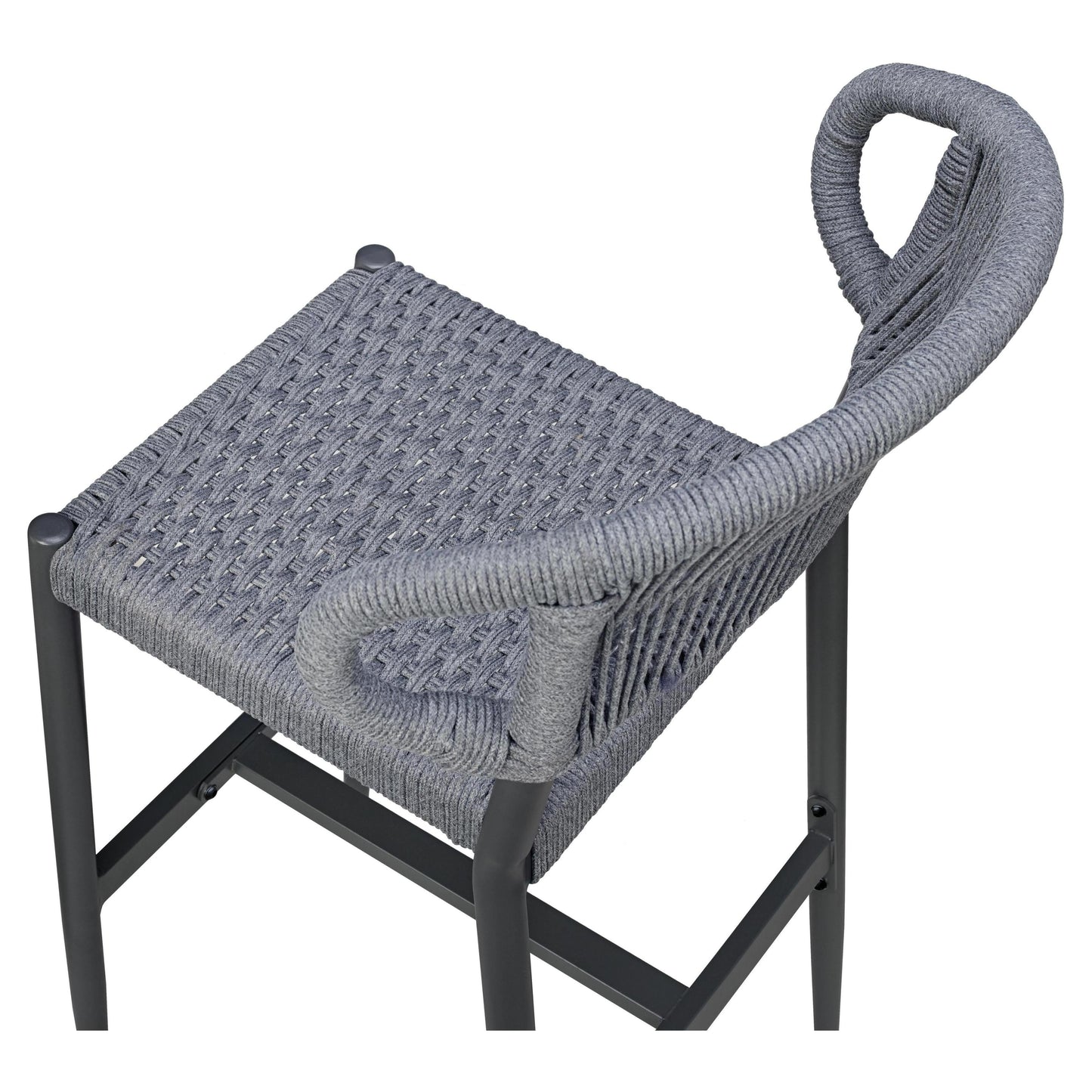Marina Aluminum Outdoor Bar Stool in Slate Gray Rope19b9e8d94371696056