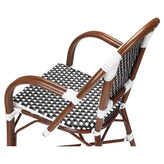 Aluminum Bamboo Patio Armchair With Black & White Rattan19b8f8273986f6315b