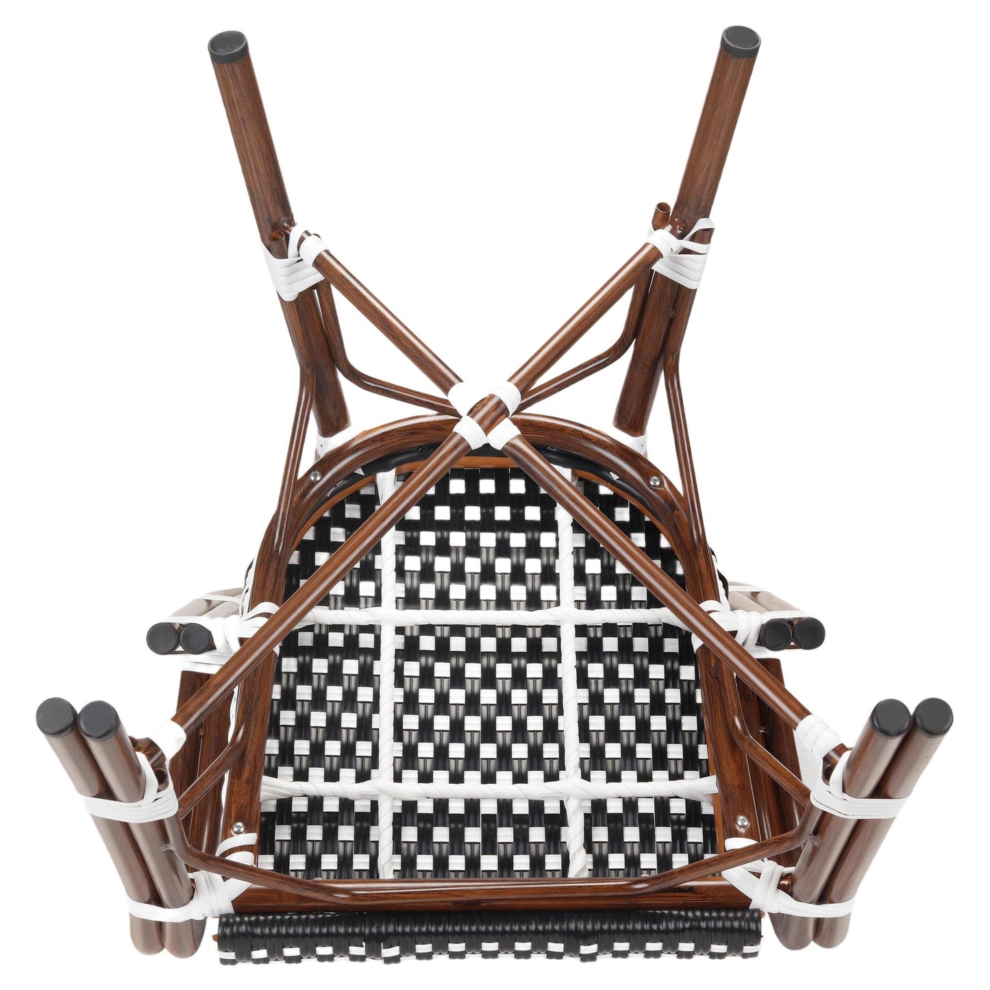 Aluminum Bamboo Patio Armchair With Black & White Rattan19b8f827398139f0b2