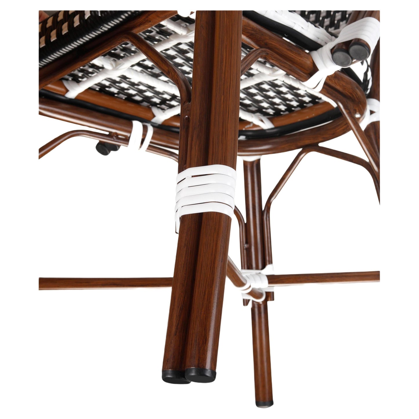 Aluminum Bamboo Patio Armchair With Black & White Rattan19b8f8273981c88fbb