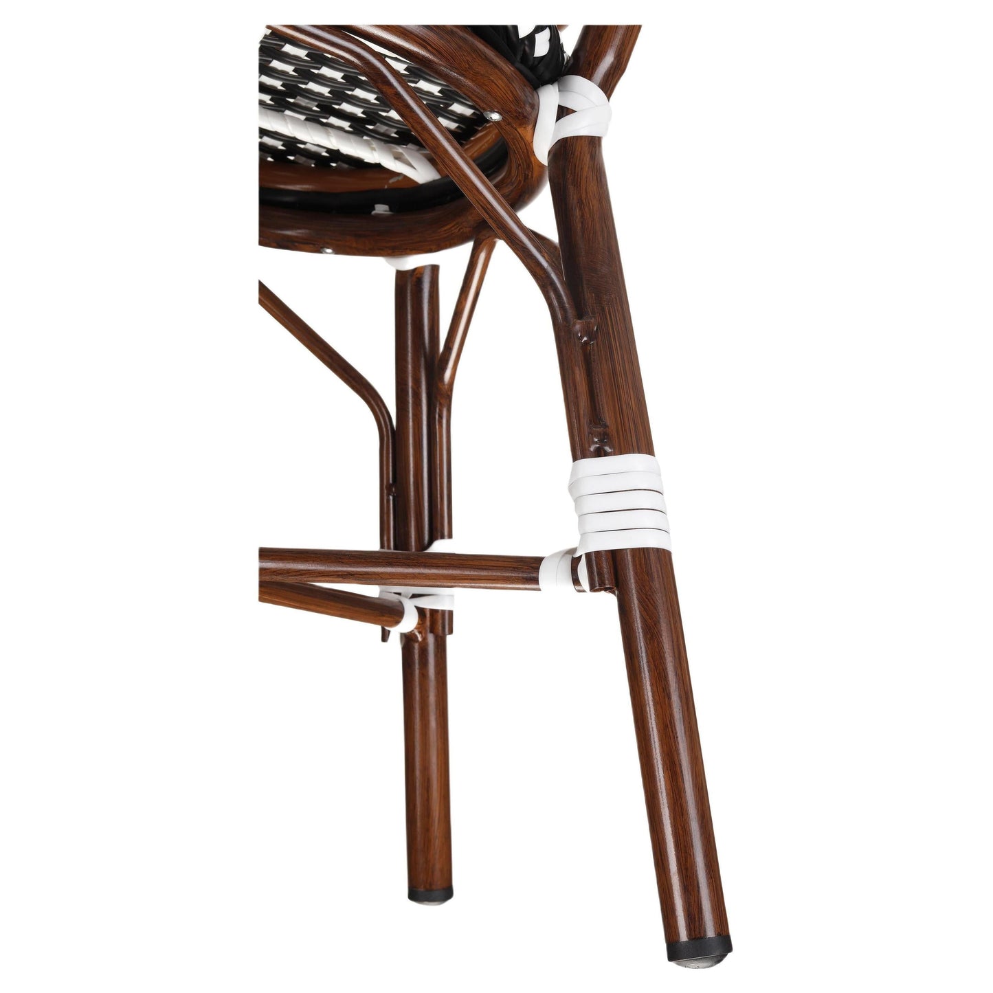 Aluminum Bamboo Patio Armchair With Black & White Rattan19b8f8273986e396dd