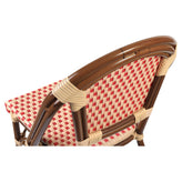 Aluminum Bamboo Patio Side Chair With Red and Cream Rattan19b8f78fae36a2032e