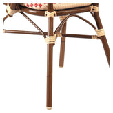 Aluminum Bamboo Patio Side Chair With Red and Cream Rattan19b8f78fae312d0c90