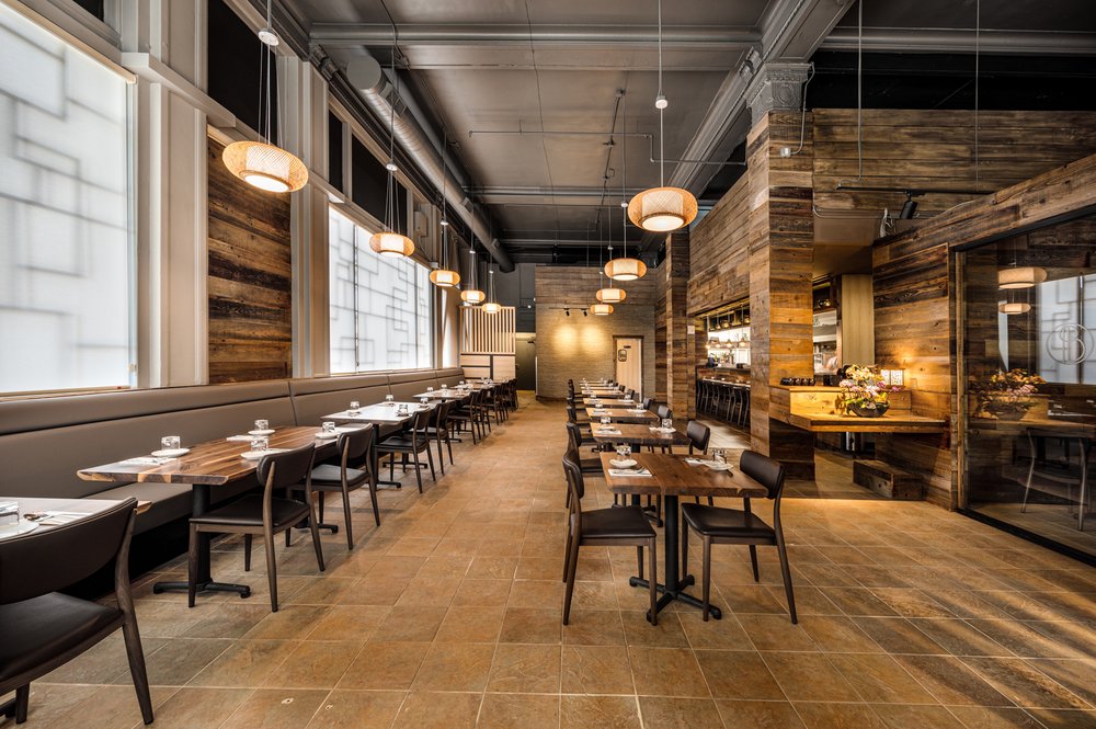 Modern Upholstered Side Chair with Walnut Frame