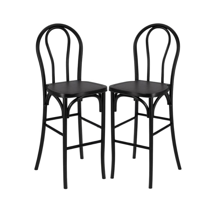 Outdoor Resin Steel Skeleton Bentwood Bar Stool - 2 Pack
