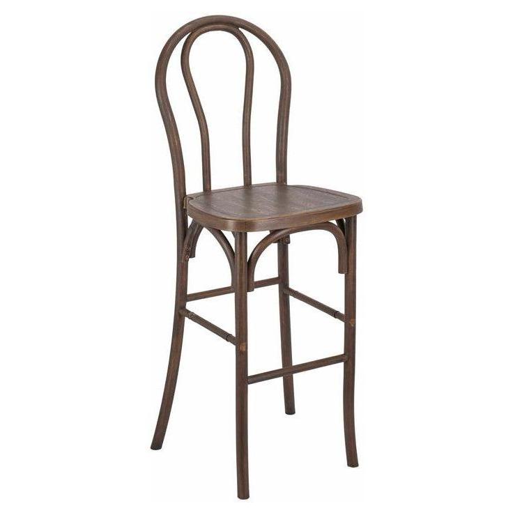 Outdoor Resin Steel Skeleton Bentwood Bar Stool - 2 Pack