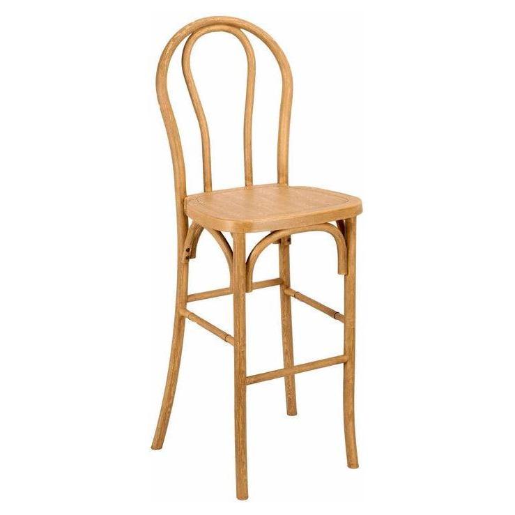 Outdoor Resin Steel Skeleton Bentwood Bar Stool - 2 Pack