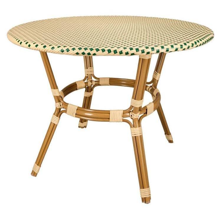 Outdoor French Bistro Table with Glass Top - 40" Round