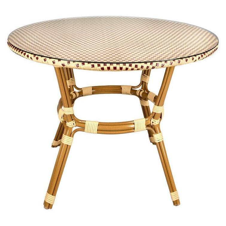 Outdoor French Bistro Table with Glass Top - 40" Round