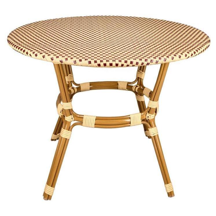 Outdoor French Bistro Table with Glass Top - 40" Round