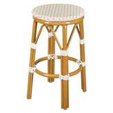 White on Beige Medium Frame 26" Counter Height No Back Bistro Barstool