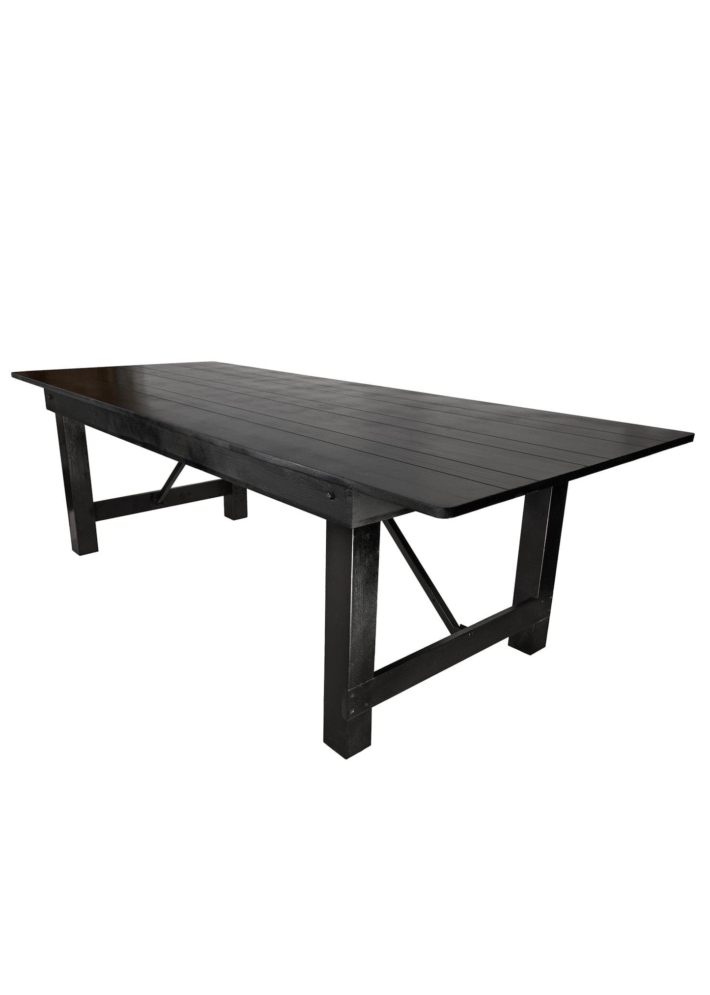 Rustic Solid Pine Folding Straight Leg Farm Table