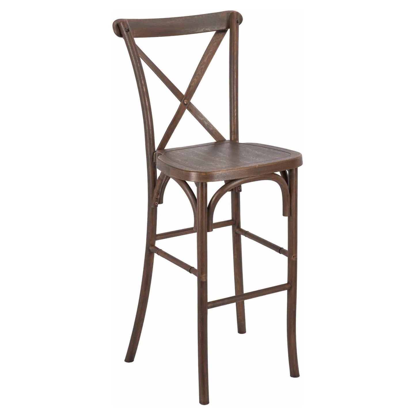 Resin Steel Skeleton Cross Back Bar Stools - 2 Pack