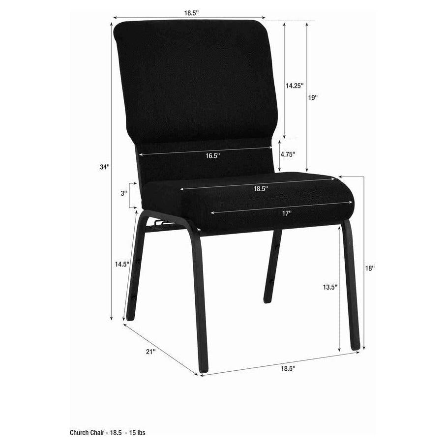 Upholstered Stackable Church Chair with Cut-Away Back 18.5" Wide Steel Frame