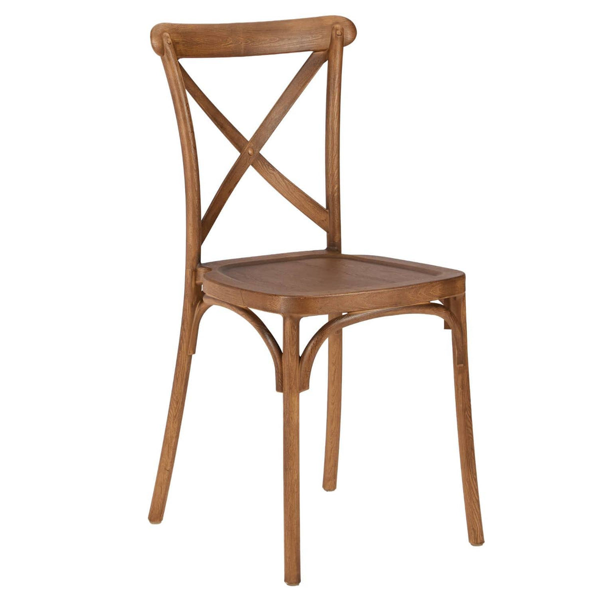Modern Lightweight Basic Resin Cross Back Outdoor Stackable Chair