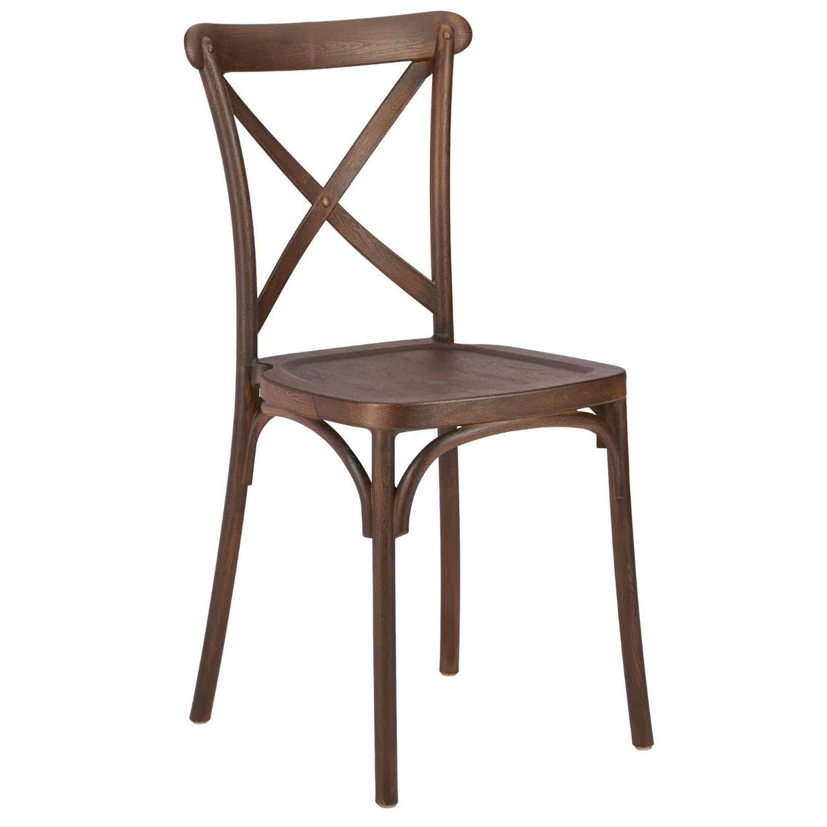 Modern Lightweight Basic Resin Cross Back Outdoor Stackable Chair