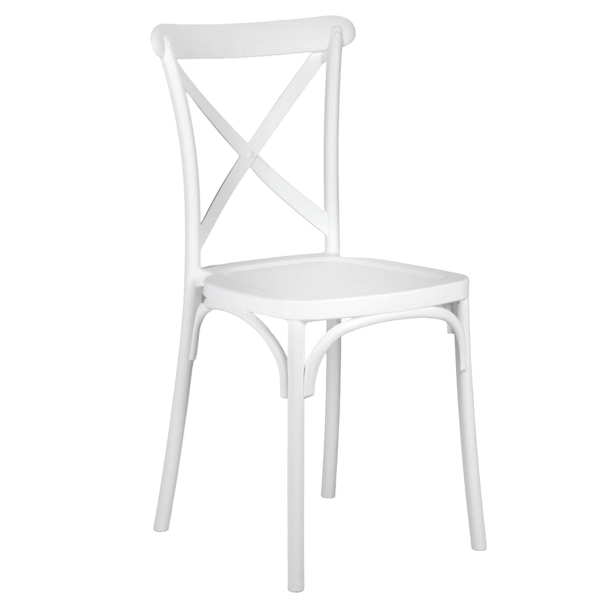 Modern Lightweight Basic Resin Cross Back Outdoor Stackable Chair