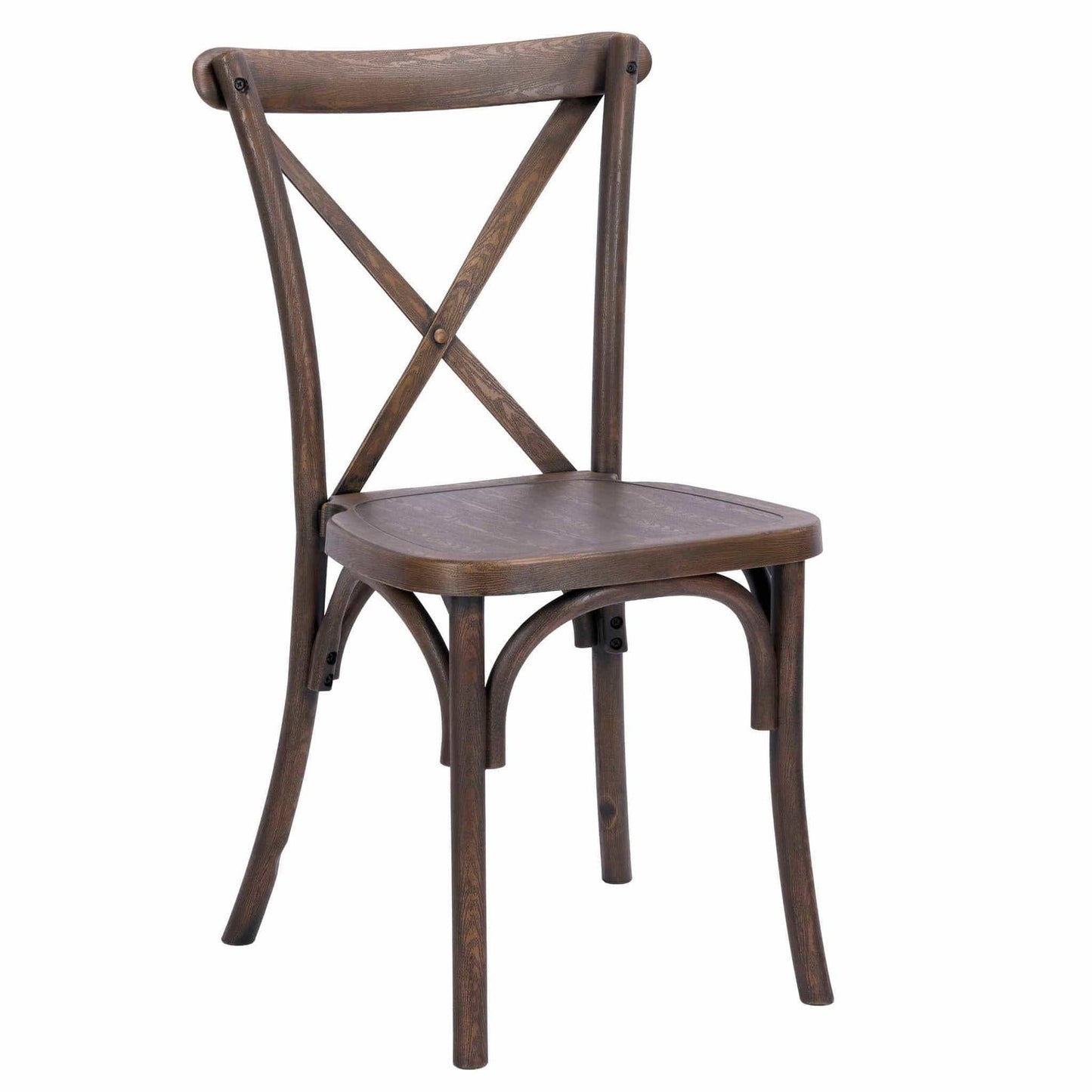 Traditional Cross Back Steel Skeleton ToughResin Stackable Side Chair