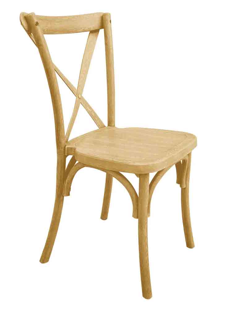 Traditional Cross Back Steel Skeleton ToughResin Stackable Side Chair