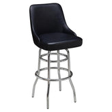 Premium Mauro Bucket Swivel Bar Stool with Double Ring Chrome Frame19ba430c6d76819eac