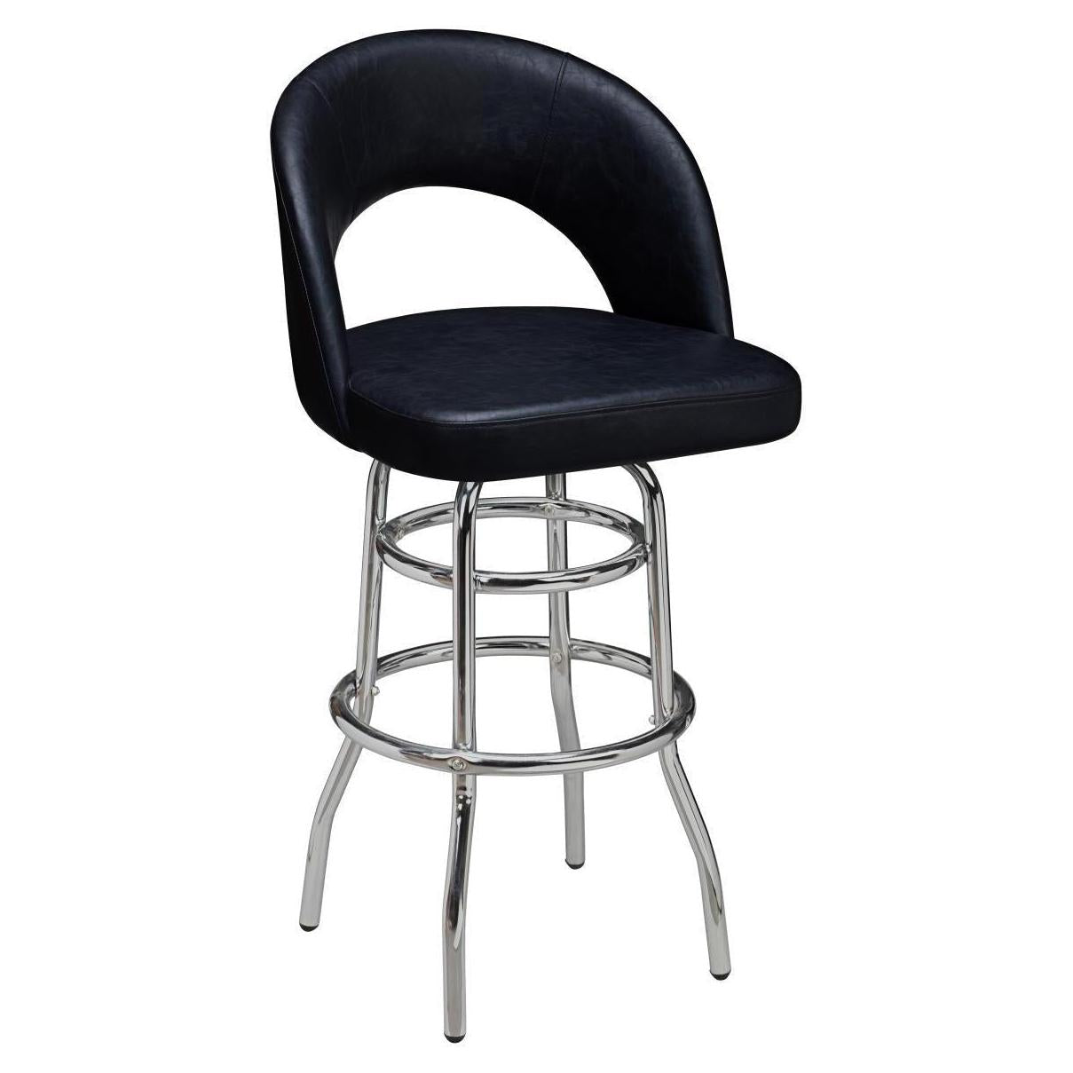 Premium Yali Bucket Swivel Bar Stool with Double Ring Chrome Frame19ba463190311c0bb