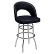 Premium Yali Bucket Swivel Bar Stool with Double Ring Chrome Frame19ba463190311c0bb