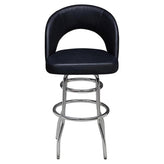 Premium Yali Bucket Swivel Bar Stool with Double Ring Chrome Frame19ba4631903d3a73f