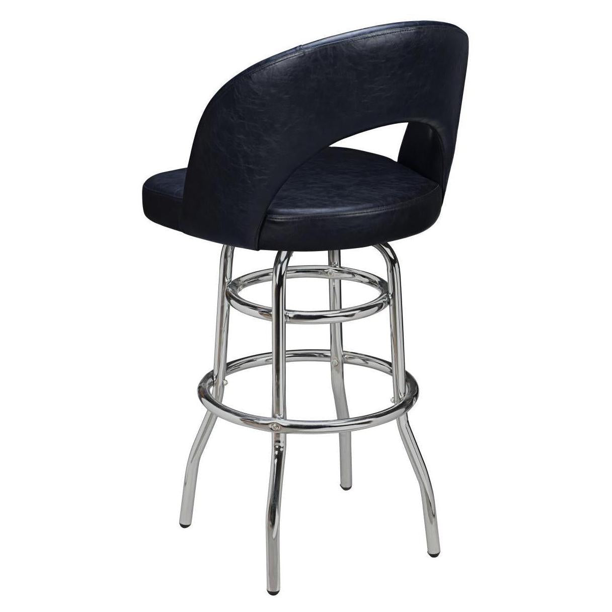 Premium Yali Bucket Swivel Bar Stool with Double Ring Chrome Frame19ba46319033b43eaf