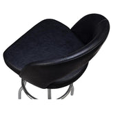 Premium Yali Bucket Swivel Bar Stool with Double Ring Chrome Frame19ba46319034bf49ff