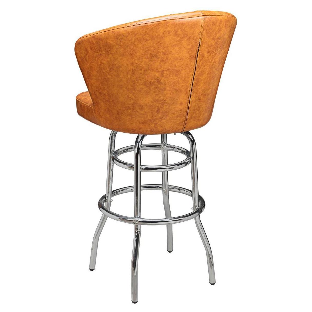 Premium Aria Swivel Bar Stool with Double Ring Chrome Frame19ba438b71c351ee3