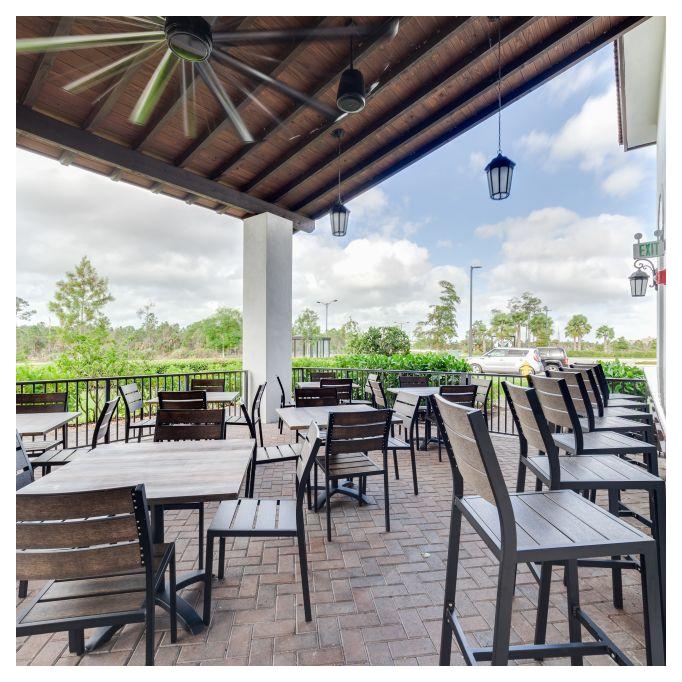 Black Aluminum Bar Stool with Dark Walnut Faux Teak