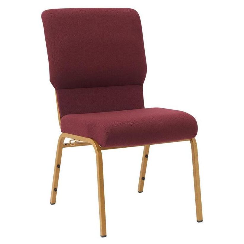 Upholstered Stackable Church Chair with Cut-Away Back 18.5" Wide Steel Frame