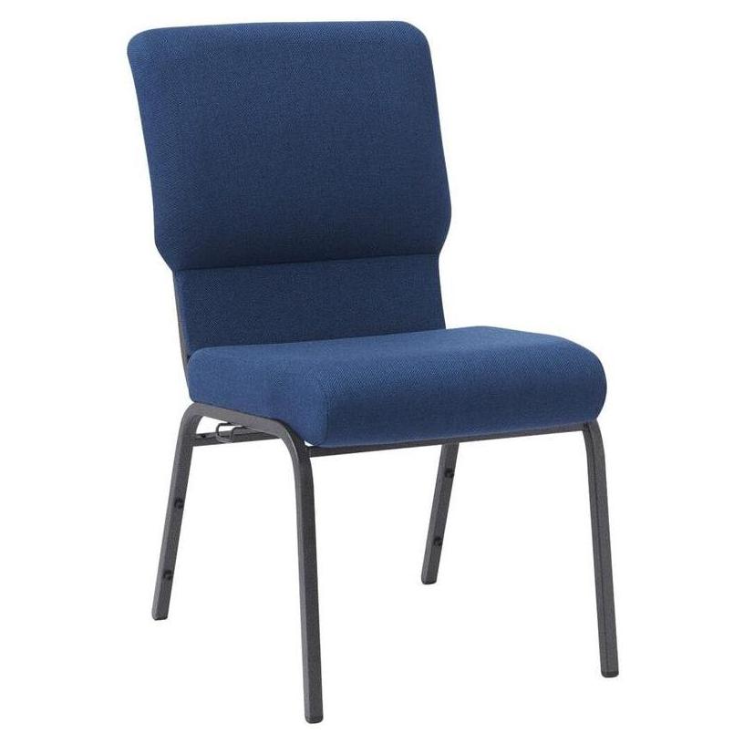 Upholstered Stackable Church Chair with Cut-Away Back 18.5" Wide Steel Frame