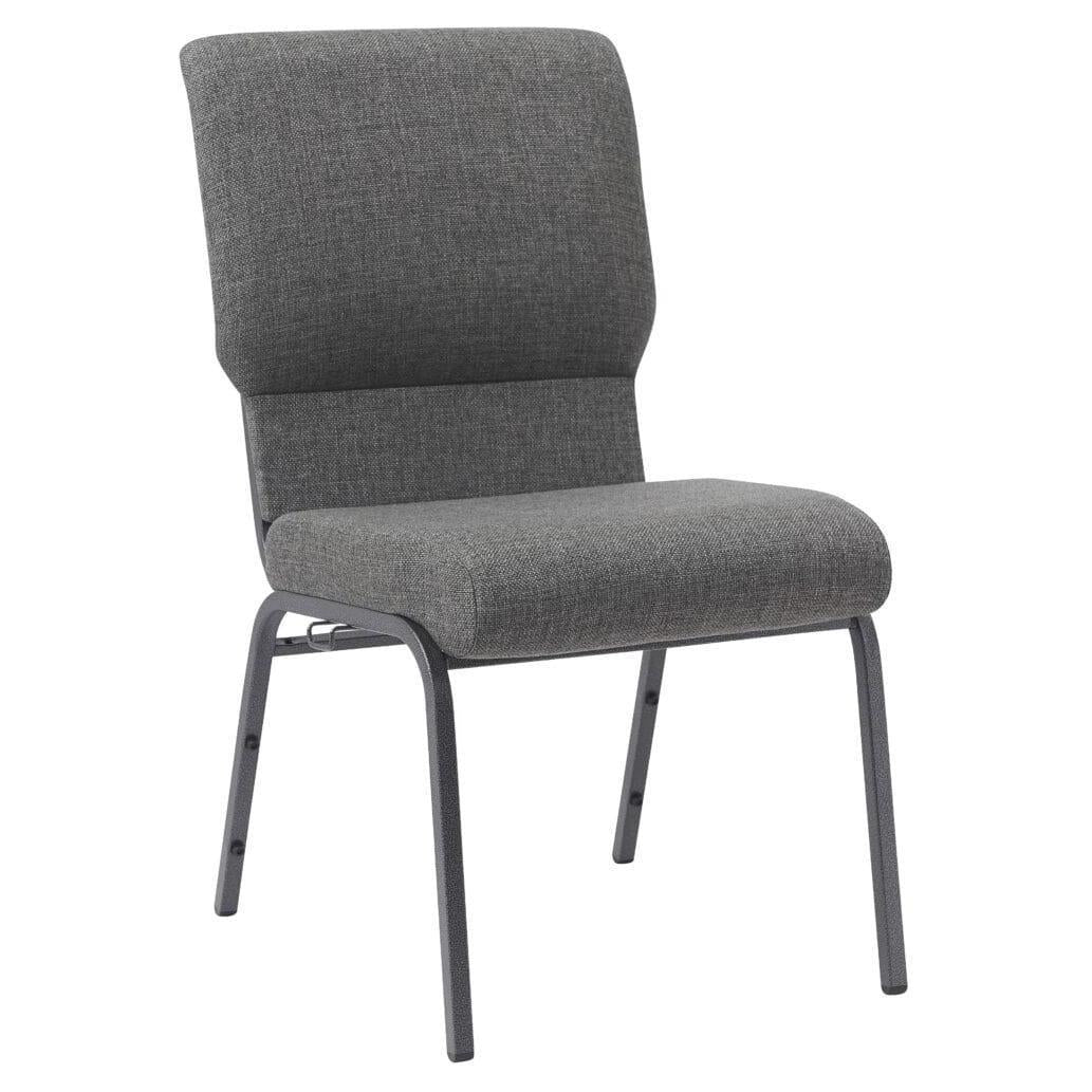 Upholstered Stackable Church Chair with Cut-Away Back 18.5" Wide Steel Frame