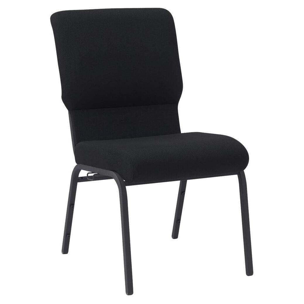 Upholstered Stackable Church Chair with Cut-Away Back 18.5" Wide Steel Frame