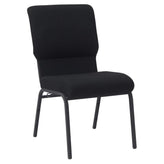Upholstered Stackable Church Chair with Cut-Away Back 18.5" Wide Steel Frame
