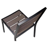 Metro Black Aluminum Side Chair with Dark Walnut Faux Teak19b9f4e0dbb6d7044e