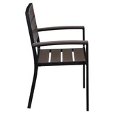 Metro Black Aluminum Arm Chair with Dark Walnut Faux Teak19b9f3db2d66f7741b