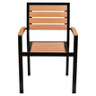 Metro Black Aluminum Arm Chair with Natural Faux Teak19b9f4664332d54a8e