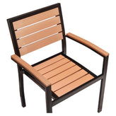 Metro Black Aluminum Arm Chair with Natural Faux Teak19b9f466433422ac83