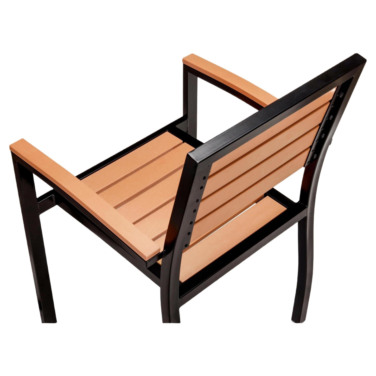 Metro Black Aluminum Arm Chair with Natural Faux Teak19b9f4664335005b33