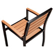 Metro Black Aluminum Arm Chair with Natural Faux Teak19b9f4664335005b33